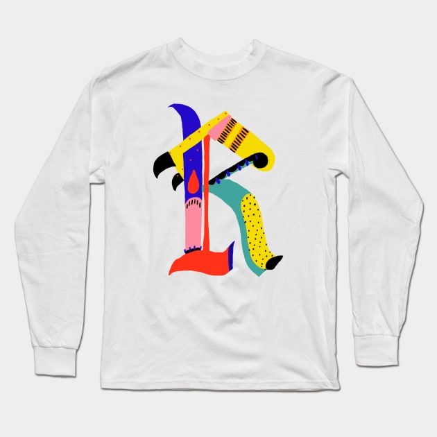 R Letter Long Sleeve T-Shirt by ezrawsmith